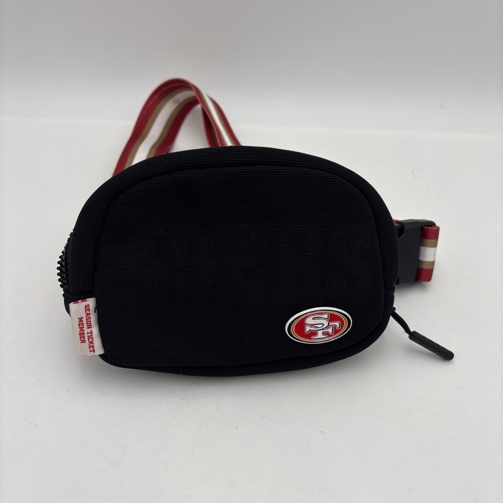 San Francisco 49ers Football Fanny Pac Crossbody Bag Black Red White Adjustable